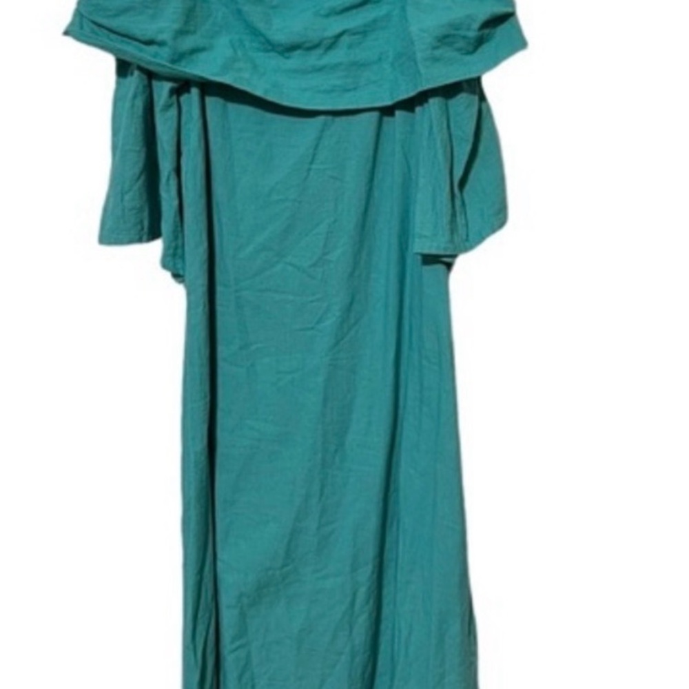 Soft Surroundings Teal Off-Shoulder Maxi
